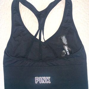 PINK Victoria’s Secret Black Racerback Sports Bra